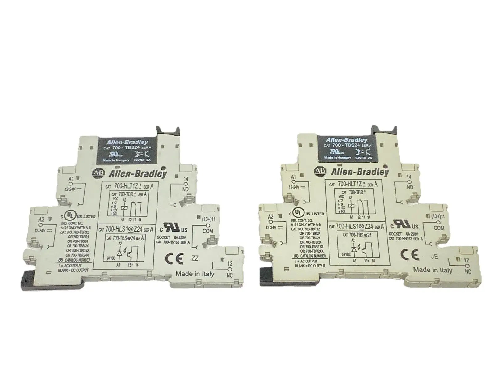 USED ALLEN-BRADLEY SER A TERMINAL BLOCK RELAY 2A 24VDC LOT OF 2