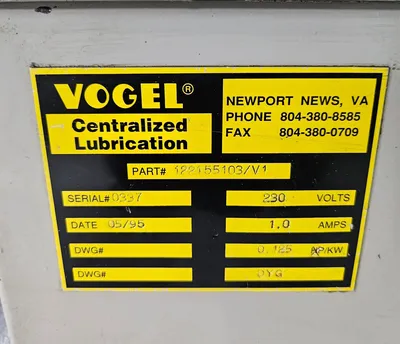 VOGEL 122-155-103/V1 Lubrication Pumps | Great American Equipment Company (5)