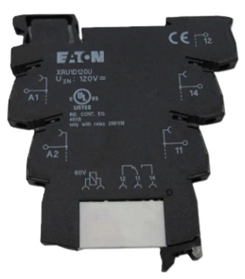 Eaton XRU1D120U Terminal Block Relay, 24 Vdc, 6A, DPDT [New]