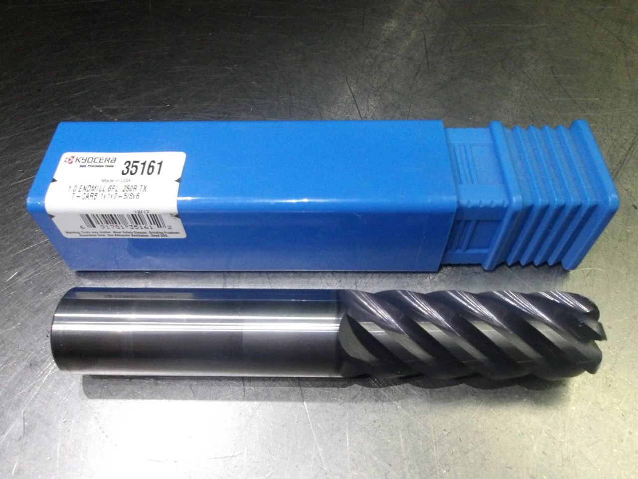 Kyocera/SGS 1" 6 Flute Carbide CR Endmill 1" Shank .25" R 35161 (LOC2180)