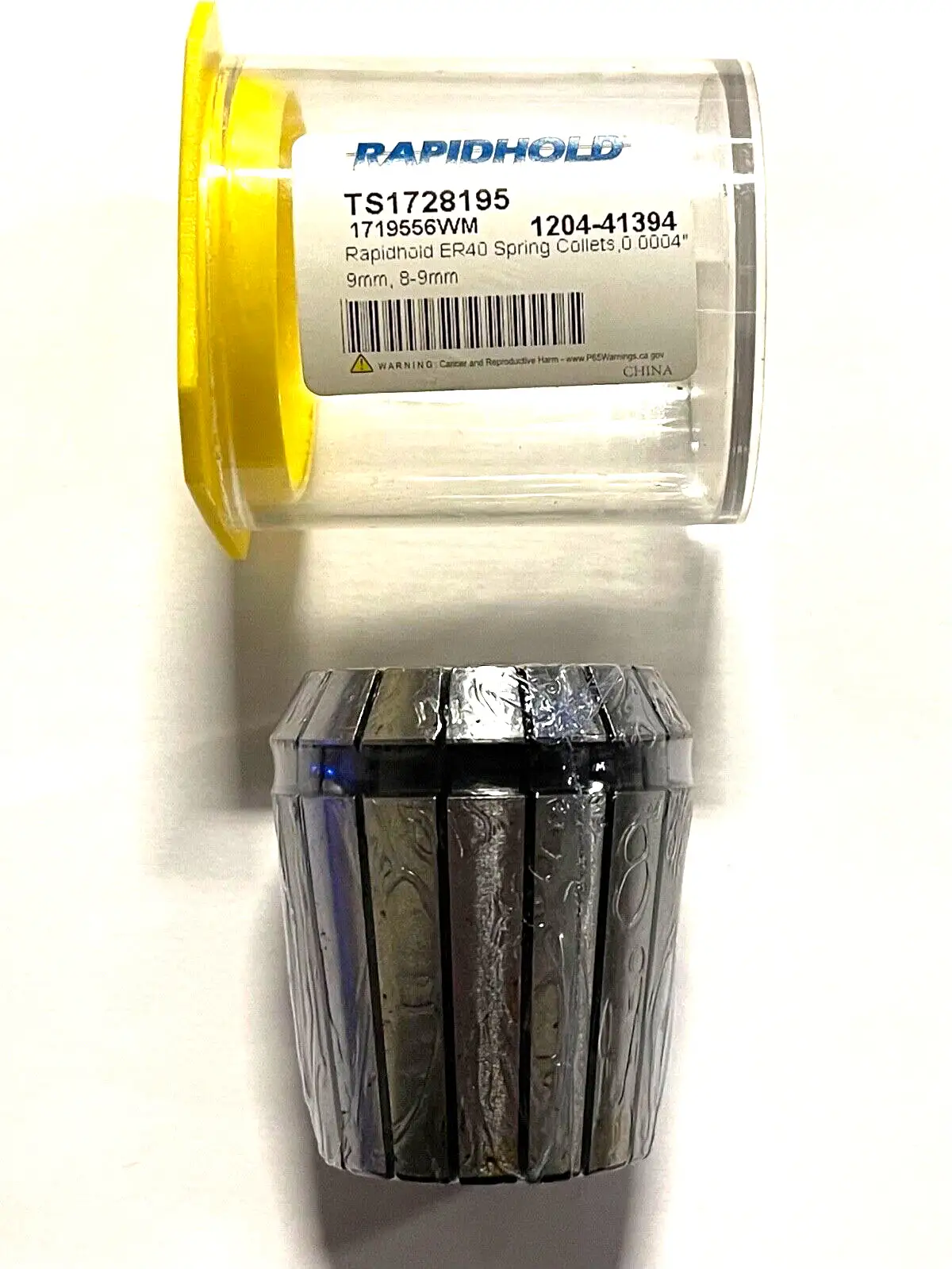 RapidHold ER40 Spring Collet 9mm 0.0004" ER Steel Sealed Collet