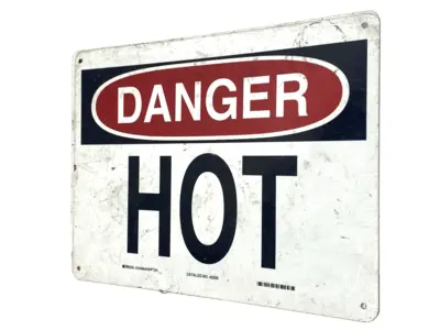 Used Brady Danger Hot Sign 10"x14" Aluminum Safety Products (Other) Michigan US | Maverick Industrial Sales #1396877