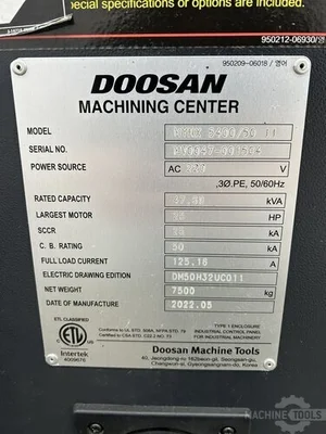 Used 2022 DOOSAN MYNX 5400/50 II Vertical Machining Centers Georgia US | The Equipment Hub #1314485