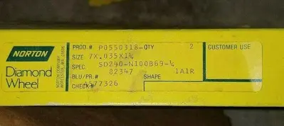 USED NORTON SD240-N100B69-1/4