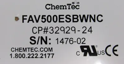 NEW CHEMTEC FAV500ESBWNC FLOW SWITCH 32929-24