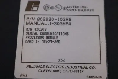 NEW BALDOR RELIANCE ELECTRIC 45C203 SERIAL COMMUNICATION PROCESSOR STOCK 5453