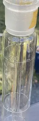 PYREX Gas Washing, Tall-Form, Cylinder Glass Bottles With Stopper