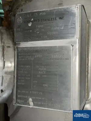 USED Buss ChemTech 320 Sq Ft Buss SMS Thin Film Evaporator, 316L S/S, 32/180#
