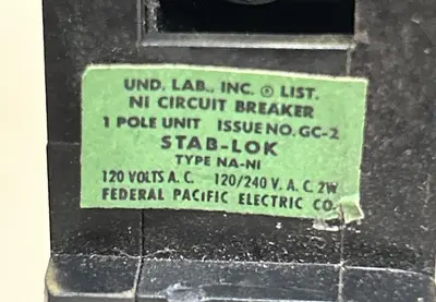 USED FEDERAL PACIFIC NA-NI120