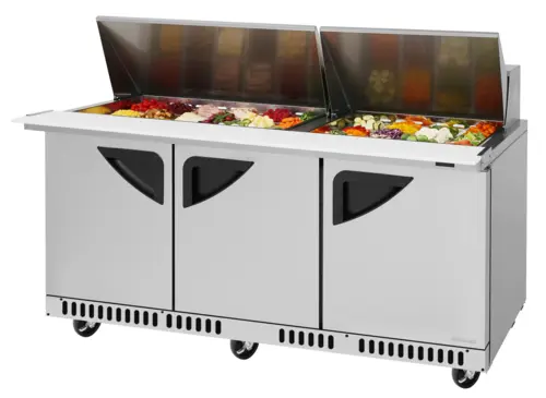 Turbo Air TST-72SD-30-FB-N 72 5/8" Super Deluxe Mega Top Sandwich/Salad Prep Table w/ Refrigerated Base, 115v