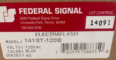NEW FEDERAL SIGNAL 141ST-120B ELECTRA FLASH LIGHT 120VAC SER. A3 141ST120B