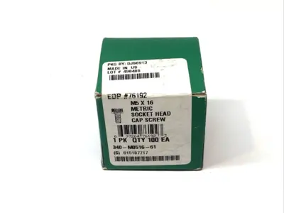 New | in-Stock Decorah Metric Socket Head Cap Screw M5 x 16mm BOX OF 100 Nuts & Screws Michigan US | Maverick Industrial Sales #1441668
