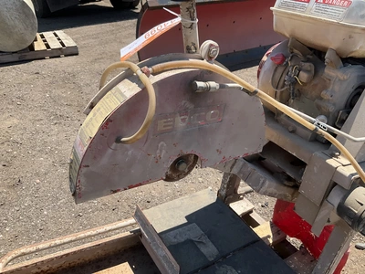 EDCO gas powered block saw model GMS14A-55H, no blade, Honda gas engine with recoil start, takes a 1...