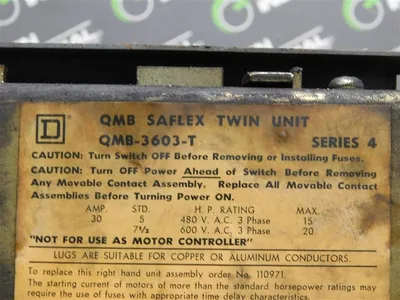 USED SQUARE D QMB-3603-T