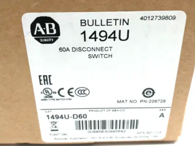 USED ALLEN BRADLEY 1494U-D60 SER. A