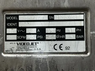 Used VIDEOJET EXCEL SERIES 170 Ink Jet Coders & Printers Ohio US | HGR 24 #729722