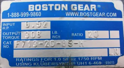 NEW BOSTON GEAR F713-20-B5-H GEAR REDUCER 20:1 F71320B5H