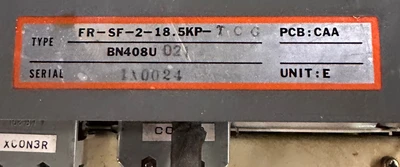MITSUBISHI FR-SF 18.5KP AC SPINDLE DRIVE
