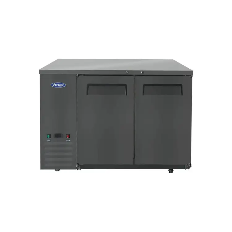 New | in-Stock Atosa New Atosa SBB48GRAUS2 48" Back Bar Cooler Shallow Depth - Black Bottle Coolers Illinois US | Falcon Restaurant Supply #1375331