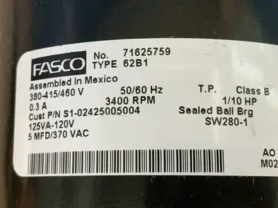 Used FASCO 71625759 Motors (misc) Ohio US | HGR 24 #1556733
