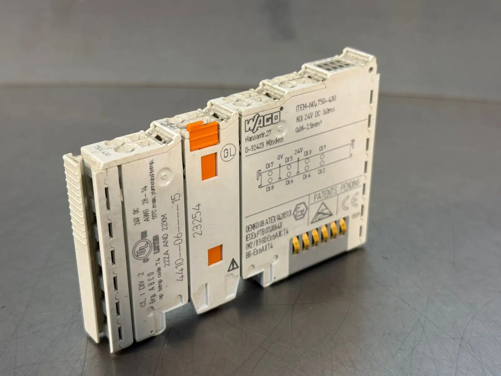 Wago 750-430. 8 DI 24Vdc 3.0ms Digital Input Module (3.1.1)