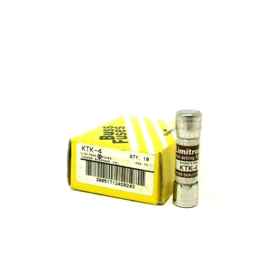 BOX OF 10 NEW BUSSMANN KTK-4 FUSES KTK4