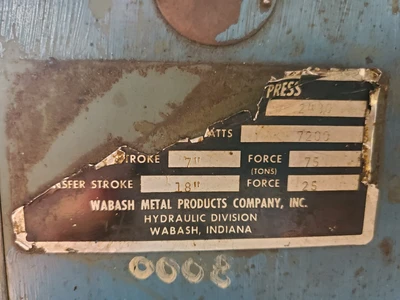 Wabash 75T Transfer Press