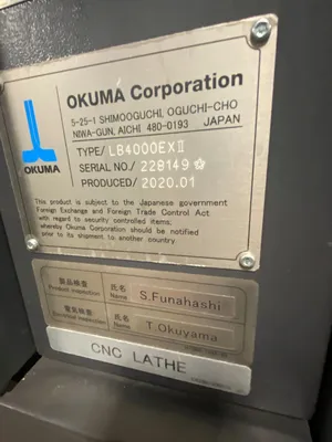 2020 OKUMA LB4000IIMY-1SC-1500 V12M CNC Turning Centers, Horizontal CNC Turning / Live Milling / Multi-Axis | Machinery Management (5)