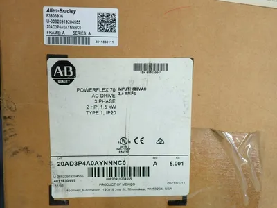 New | in-Stock ALLEN BRADLEY 20AD3P4A0AYNNNC0 Variable Speed Drives Ohio US | HGR 24 #1004447