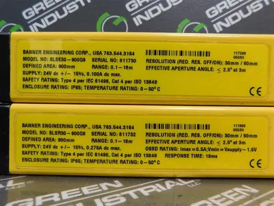 Pair of Banner Engr Corp. Emmitter SLSE30-900Q8 & Reciever SLSR30-900Q8 Used