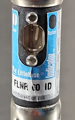 LITTELFUSE FLNR-60-ID DUAL-ELEMENT TIME-DELAY FUSE, 250-VOLT, 60-AMP. Loc4C-19