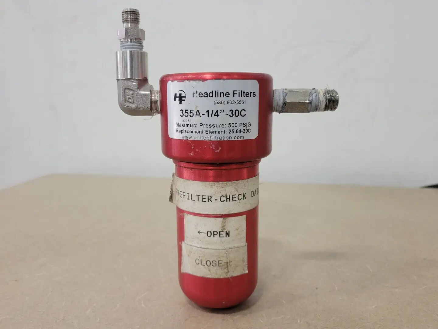 Headline Filters 355A-1/4"-30C