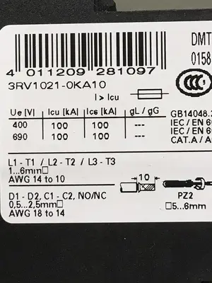 New | in-Stock SIEMENS 3RV1021-0KA10 Miscellaneous Equipment (Electrical & Power) | Surplus Asset Holdings #1188550