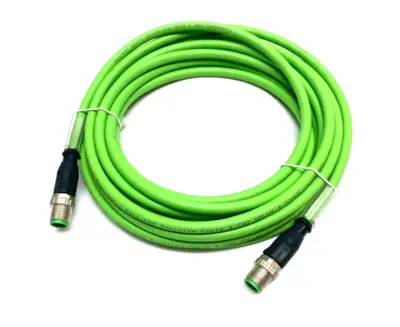 USED BECKHOFF DOUBLE ENDED ETHERCAT CABLE M12/M12 4-PIN