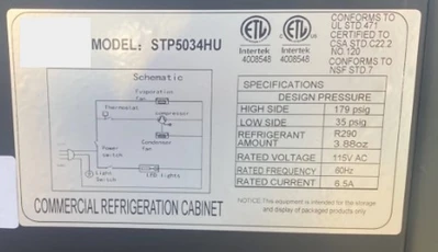 171-0134 50” Sandwich/Salad Self Contained Refrigerated Over/Under Cooler