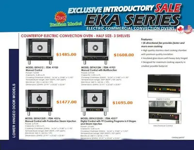 Counter to Convection Ovens - 16 models to choose from