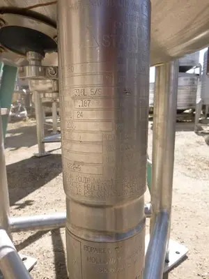 Tank, 79 Gallon, 316L Stainless Steel, Jacketed, 50 PSI, Fermenter, C #L744278