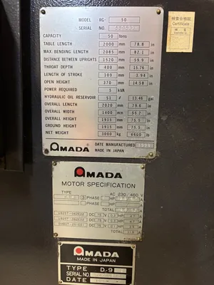 AMADA RG-50 Press Brakes-Hydraulic Power | Asset Exchange Corporation (9)