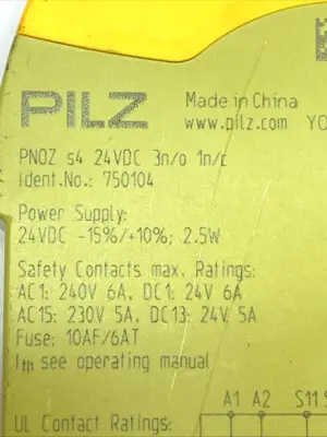 USED PILZ STANDALONE SIGMA SAFETY RELAY 750104