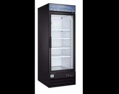 Elite Black Swing Glass Door Merchandiser Refrigerator with LED Lighting 23Cu. Ft.