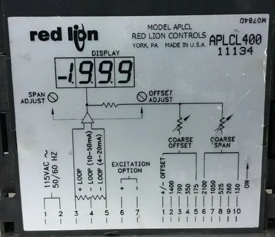 Red Lion APLCL400 Apollo Digital Panel Meter. 2D