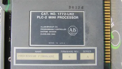Allen Bradley 1772-LN2/A PLC-2 Mini Processor Module Firmware Rev. 4 Used