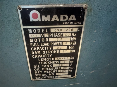 AMADA CSH-220 Notching Machines | Bowland Trading Ltd (12)