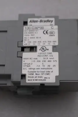 AB Allen-Bradley 100-C30*00 Series-C 600VAC Contactor STOCK H1546