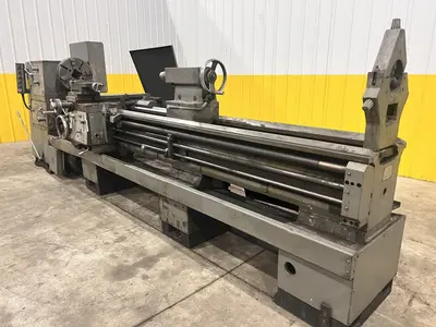 24" X 120" TOOLMEX PONAR MODEL #TUR-63 GAP BED ENGINE LATHE, 3.5" HOLE: STOCK #22195