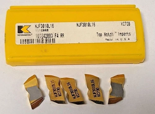 5 Pcs Kennametal NJF 3010L16 Grooving Carbide Inserts Lathe Top Notch USA New
