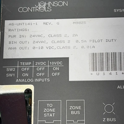 Used Johnson Controls AS-UNT141-1 Miscellaneous Equipment (Electrical & Power) Indiana US | J&J Industrial Supply #1513305
