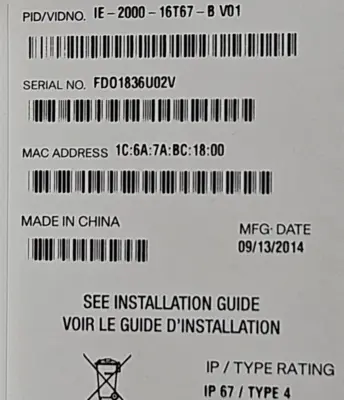 Cisco IE-2000-16T67-B Ethernet Switch (BIN452)