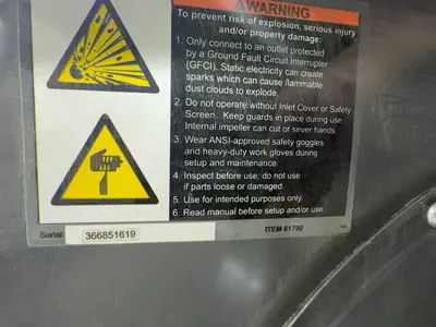Used CENTRAL MACHINERY 61790 Dust Collectors Ohio US | HGR 24 #1427516