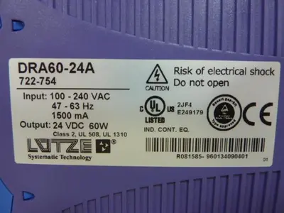USED LUTZE DRA60-24A